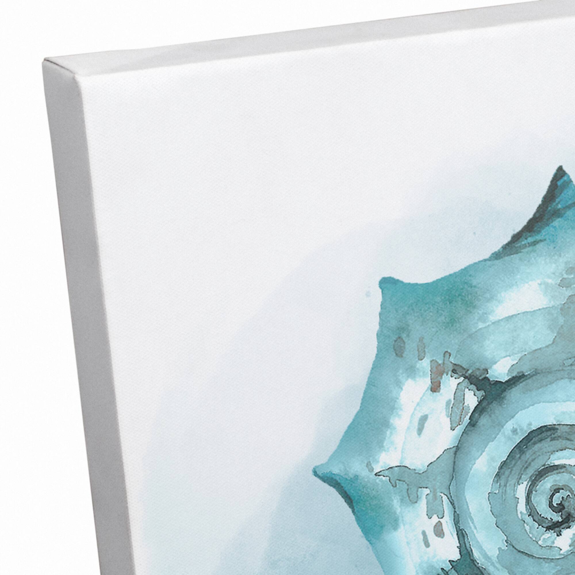 Blue Seashell 12" x 12" Canvas Wall Art